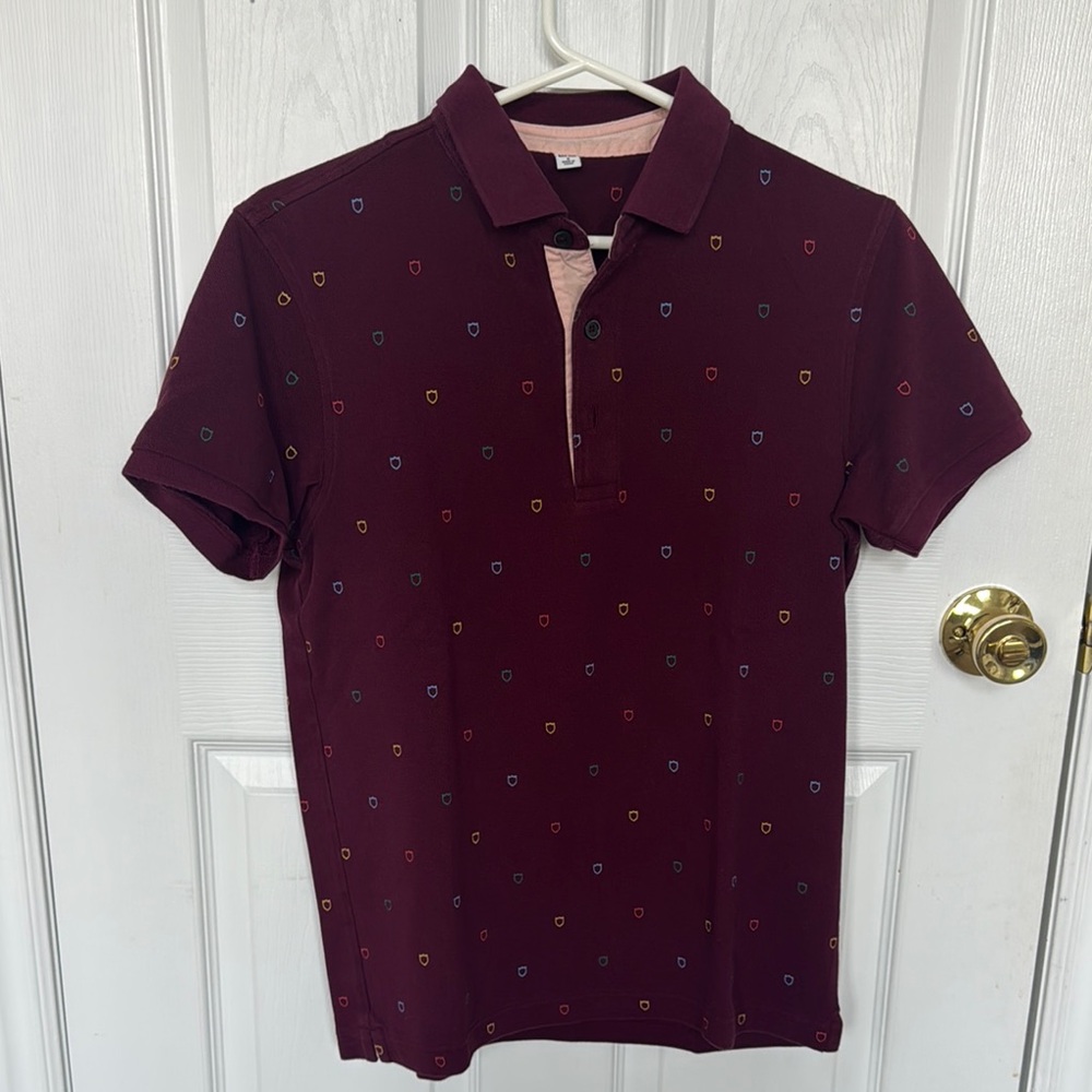 Uniqlo Red Polo Shirt Short Sleeve Cotton Blend